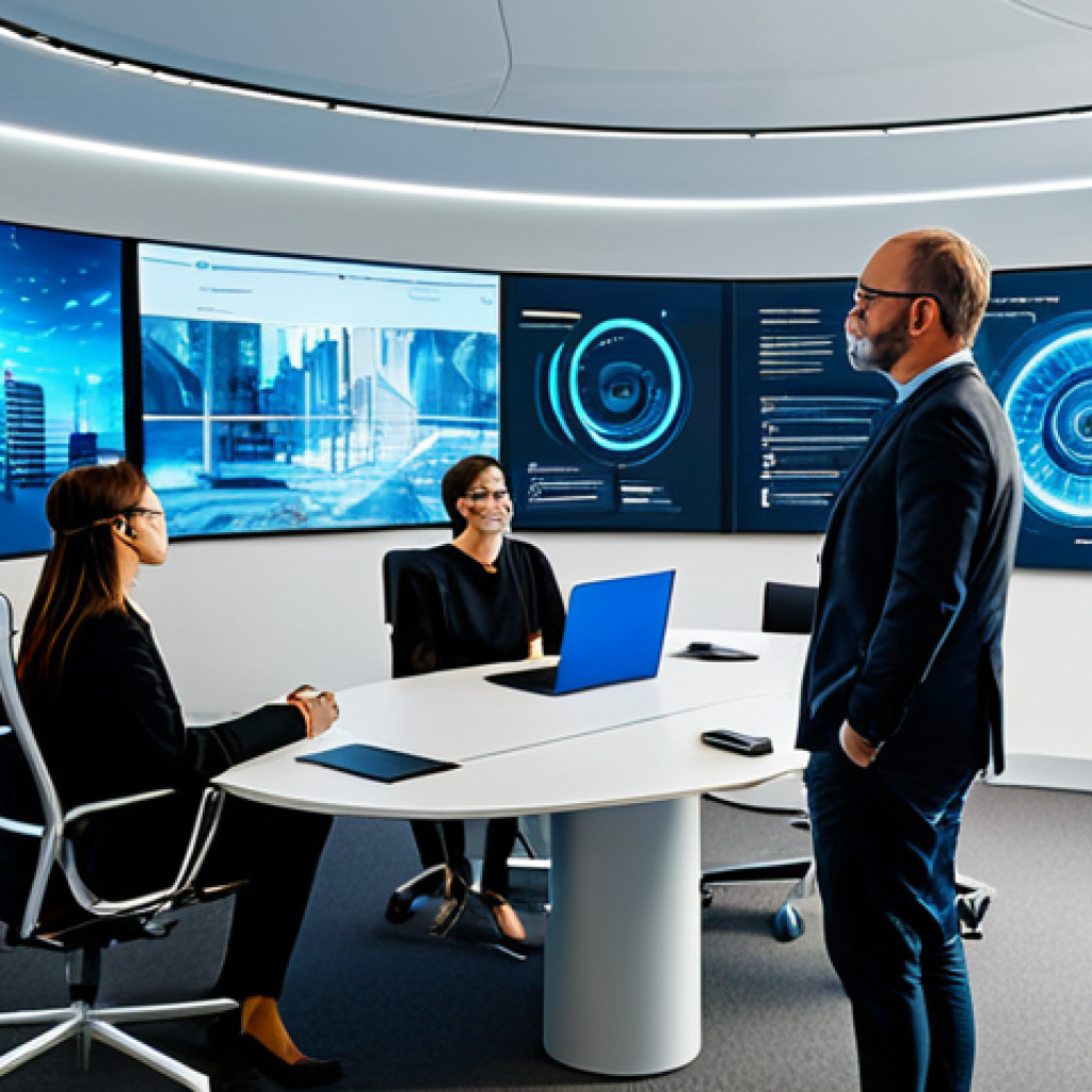 Digital Governance Meeting**
"A diverse group of professionals engaged in a discussion about digital governance in the metaverse. Modern office setting with holographic displays showcasing virtual worlds. Fully clothed, appropriate attire, safe for work. Professional environment, focus on collaboration and problem-solving. Perfect anatomy, natural proportions, high quality, professional photography. Modest dress."
**
