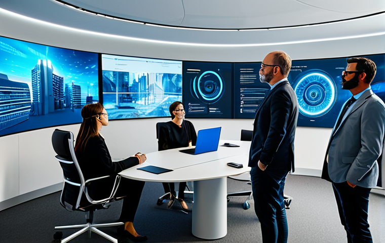 Digital Governance Meeting**

"A diverse group of professionals engaged in a discussion about digital governance in the metaverse. Modern office setting with holographic displays showcasing virtual worlds. Fully clothed, appropriate attire, safe for work. Professional environment, focus on collaboration and problem-solving. Perfect anatomy, natural proportions, high quality, professional photography. Modest dress."

**