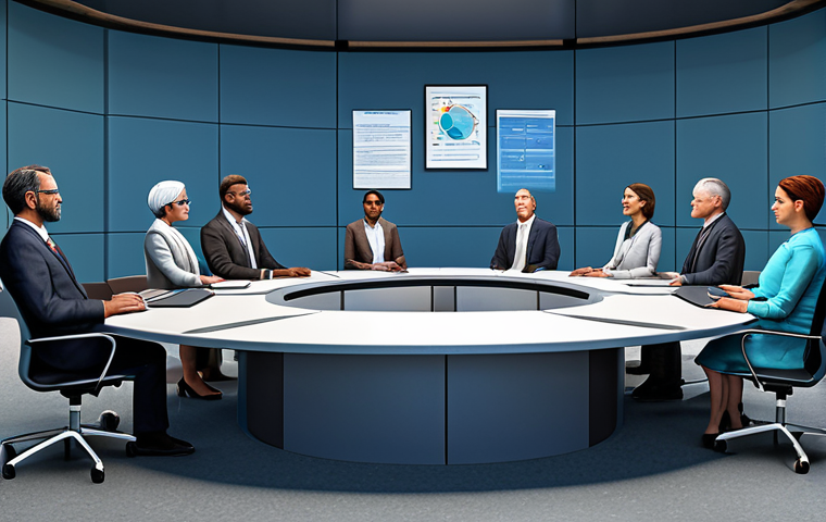 가상 세계에서의 자율적인 정책 형성 - Virtual Community Governance**
"A diverse group of fully clothed people participating in a virtual ...