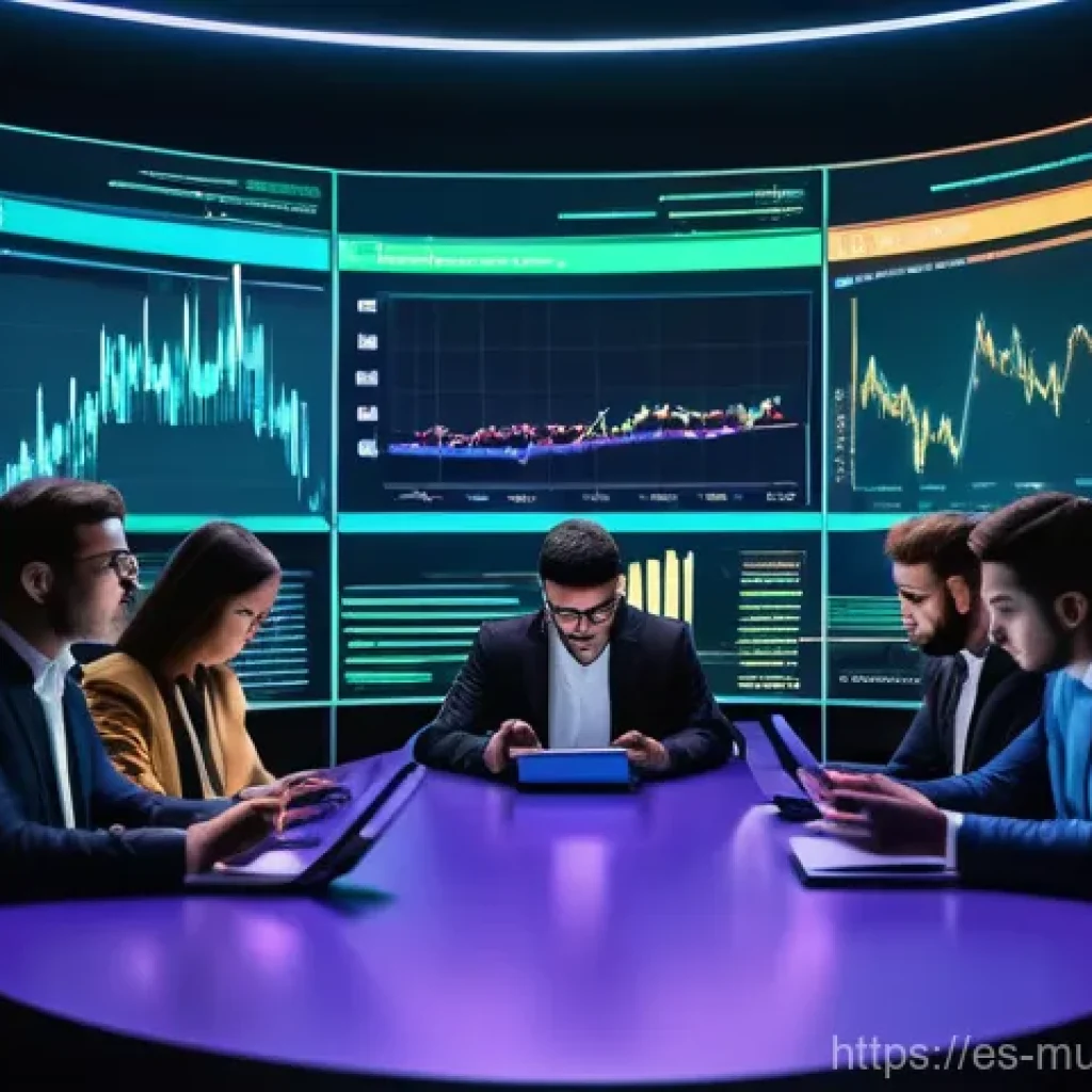 가상 경제의 변동성과 거버넌스의 상호작용 - **Prompt:** A dynamic and futuristic scene illustrating the "Crypto Rollercoaster" and the importanc...