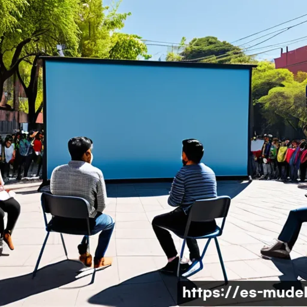 거버넌스와 커뮤니티의 지속 가능한 관계 - A vibrant community meeting in a sunny urban neighborhood in Mexico City, showing diverse residents ...