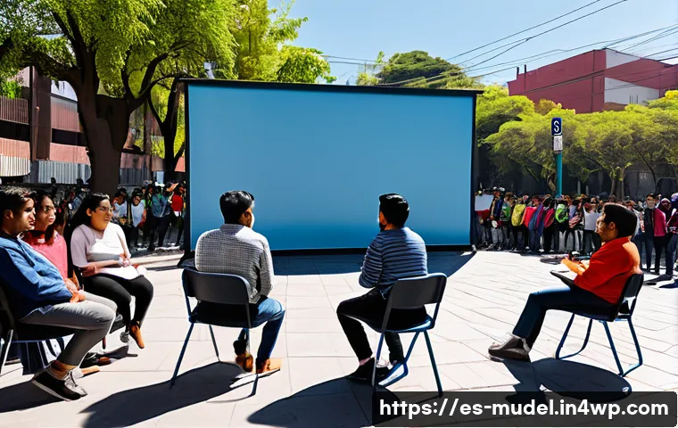 거버넌스와 커뮤니티의 지속 가능한 관계 - A vibrant community meeting in a sunny urban neighborhood in Mexico City, showing diverse residents ...