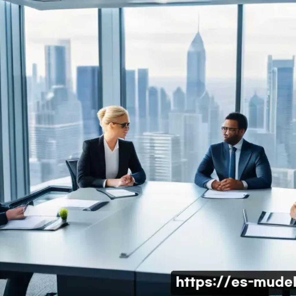 법적 관점에서의 거버넌스 모델 이해하기 - A modern corporate boardroom scene featuring a diverse group of professionals in business attire, en...
