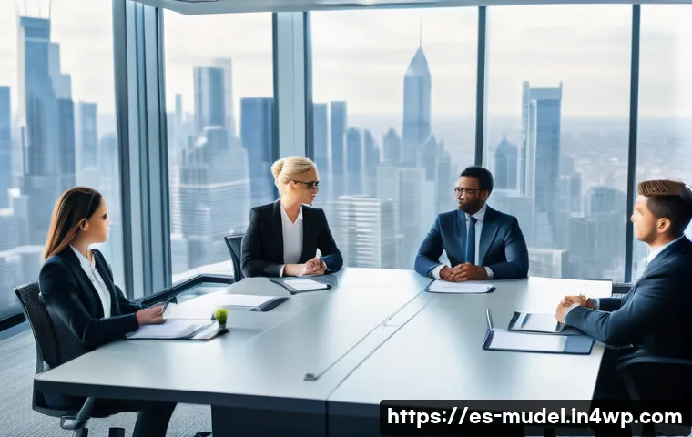 법적 관점에서의 거버넌스 모델 이해하기 - A modern corporate boardroom scene featuring a diverse group of professionals in business attire, en...