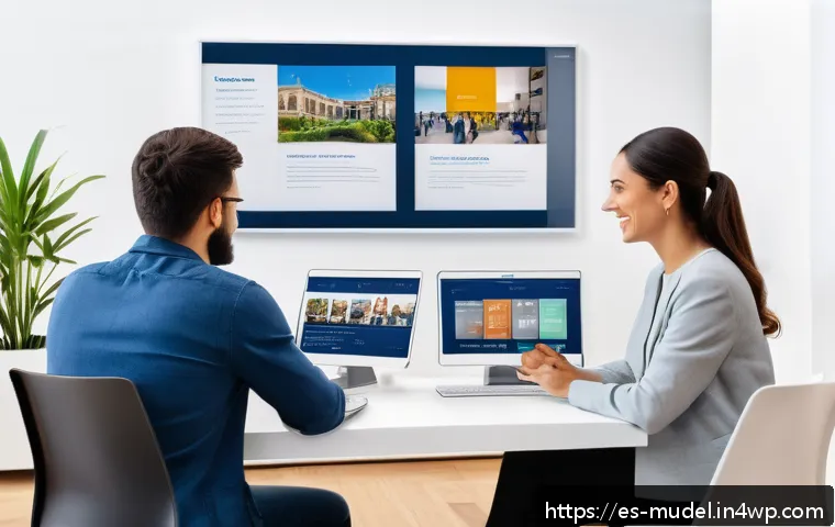 거버넌스 모델과 사용자의 신뢰 구축 - A modern digital workspace scene showing a diverse group of Spanish-speaking professionals collabora...