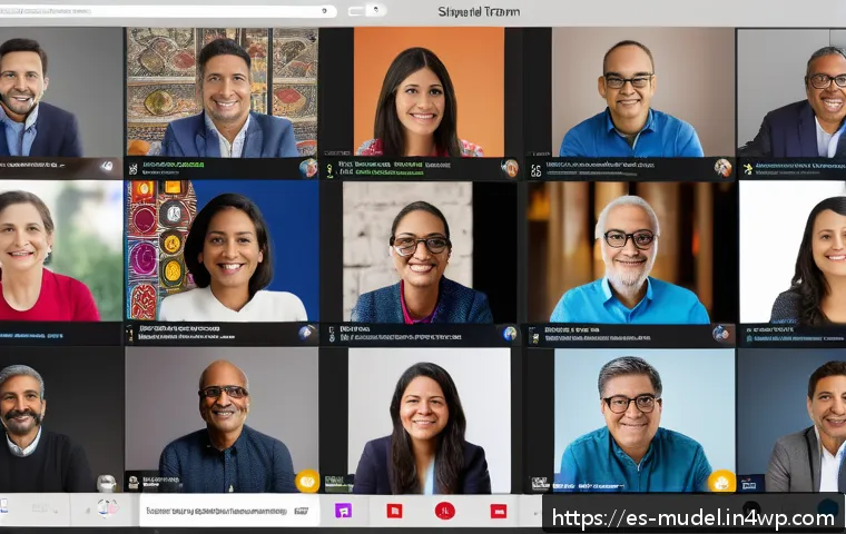 가상 세계에서의 거버넌스 혁신 사례 - A vibrant digital community forum scene showing diverse Latin American users actively participating ...